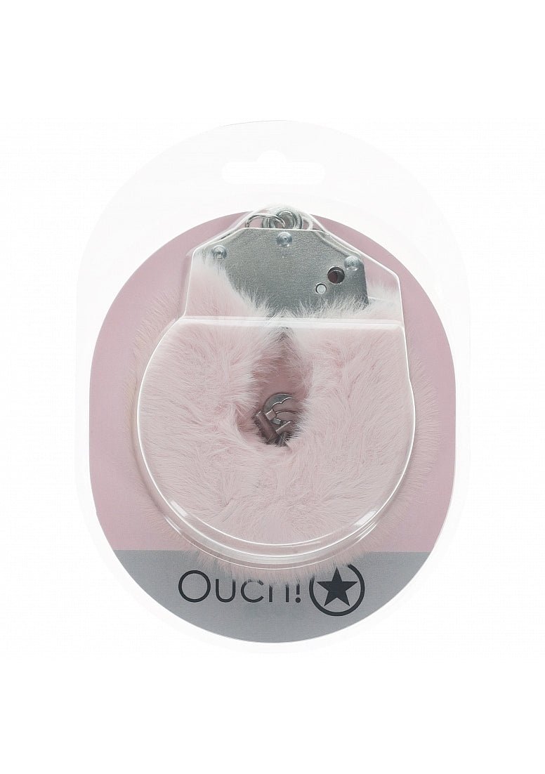 Ouch! Heavy - Duty Fluffy Handcuffs (Powder Pink) - Sweet, soft, and just a little bit sinful. - redshoe.com.au 2