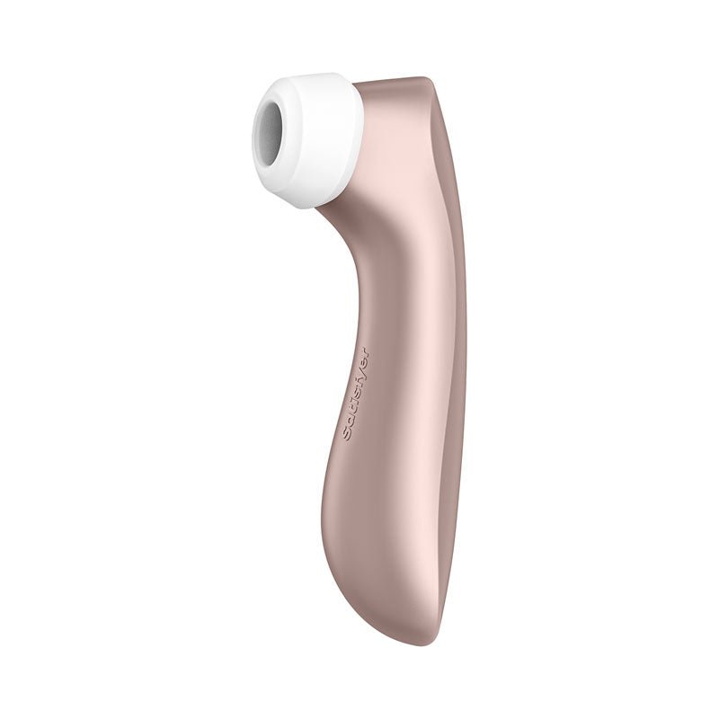 Satisfyer Pro 2+ Rose Gold Clitoral Stimulator left side view 2