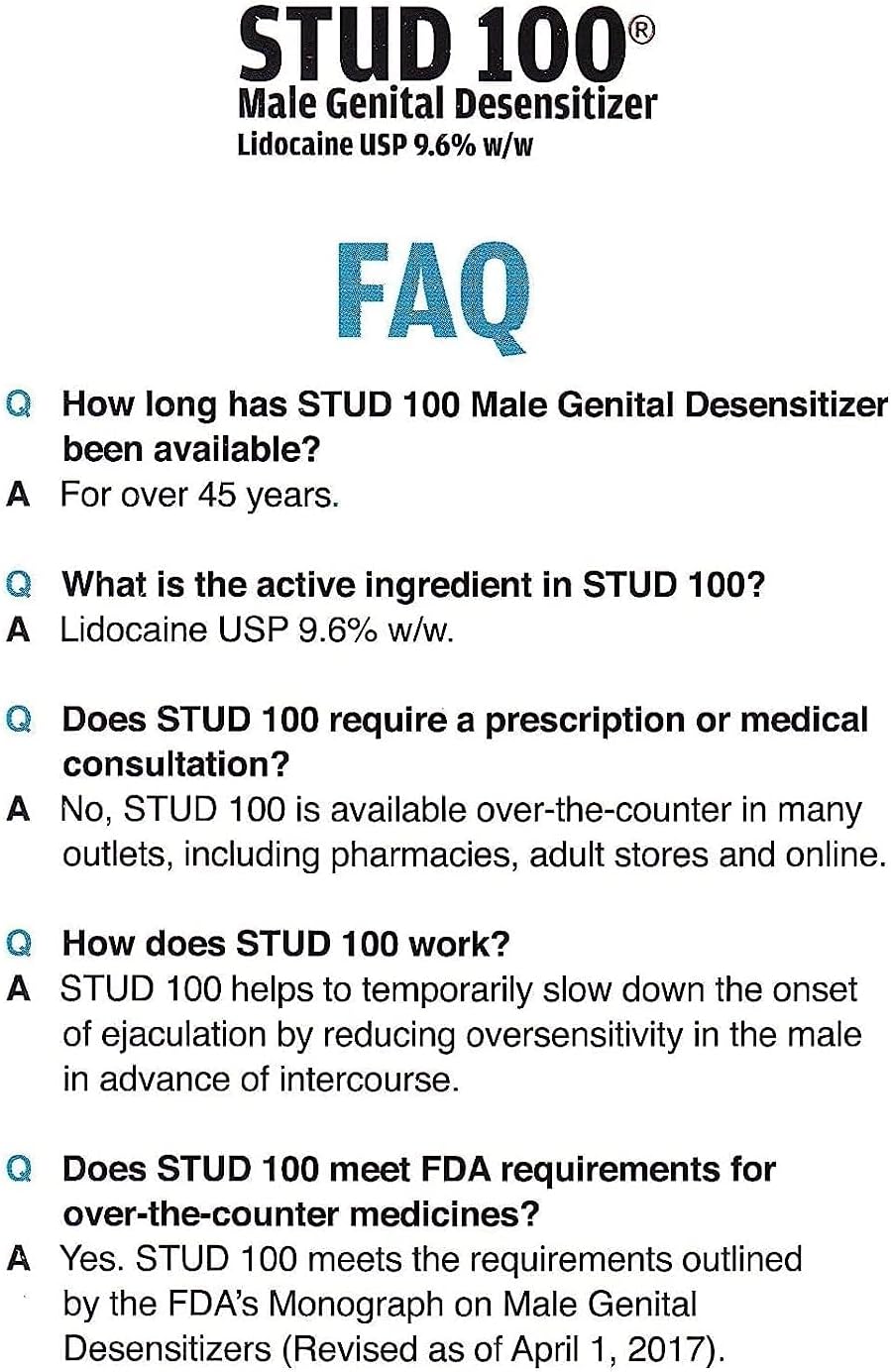 Stud 100 Male Genital Desensitizing Spray 12.9mL - last longer, give her pleasure. 2