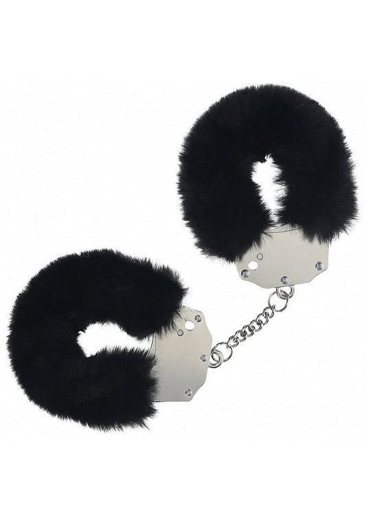 Ouch! Heavy - Duty Fluffy Handcuffs (Black) - For the woman who knows exactly what she wants - redshoe.com.au