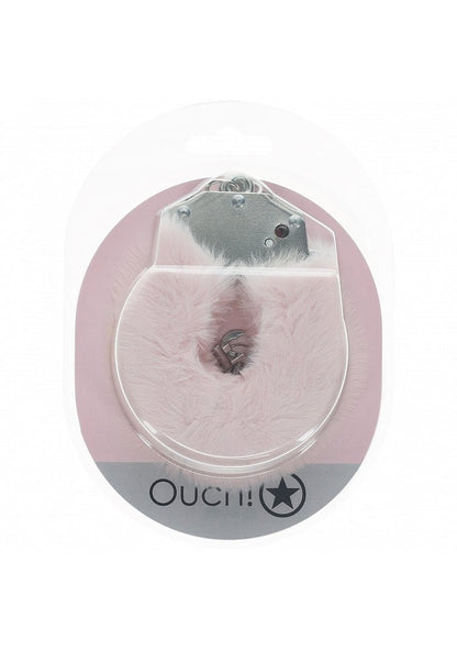 Ouch! Heavy - Duty Fluffy Handcuffs (Powder Pink) - Sweet, soft, and just a little bit sinful. - redshoe.com.au