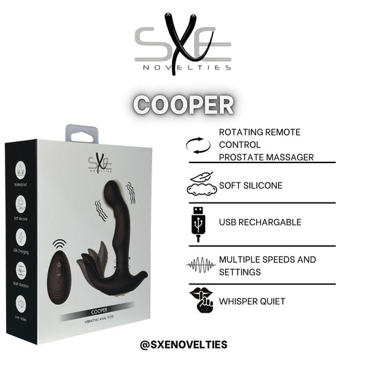 SXE – Cooper Vibrating Remote Control Anal Prostate Dildo Plug (Black) - Redshoe - Essentials for her - Pleasures for Both